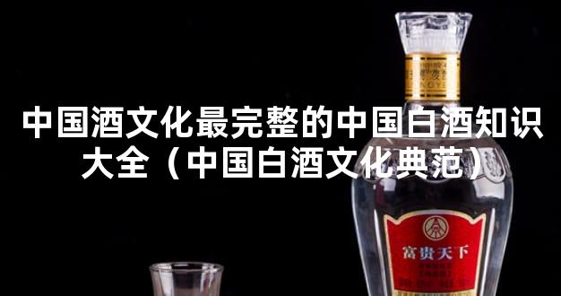 中国酒文化最完整的中国白酒知识大全（中国白酒文化典范）