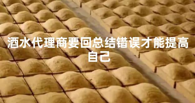酒水代理商要回总结错误才能提高自己